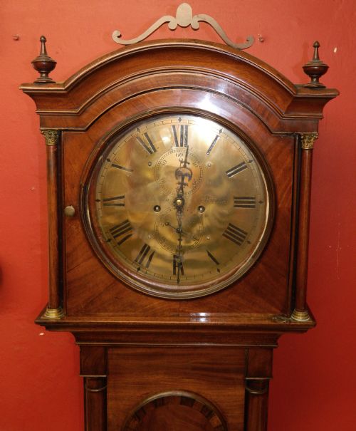 fig 1. brass face 8 day mahogany grandfather clock