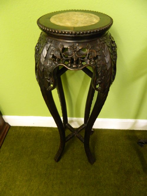 fig 1. oriental carved jardiniere stands