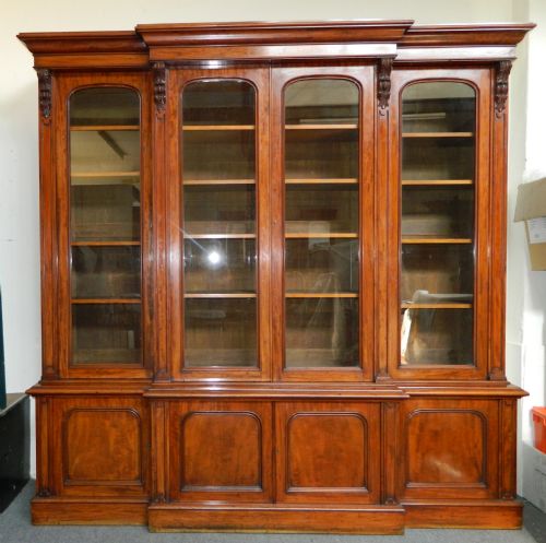 Large Mahogany Breakfront Bookcase