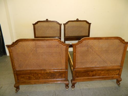 Pair of Walnut Bergere Beds