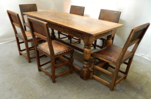 fig 1. oak refectory table & chairs