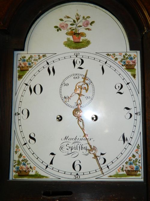 fig 1. oak 8 day longcase grandfather clock