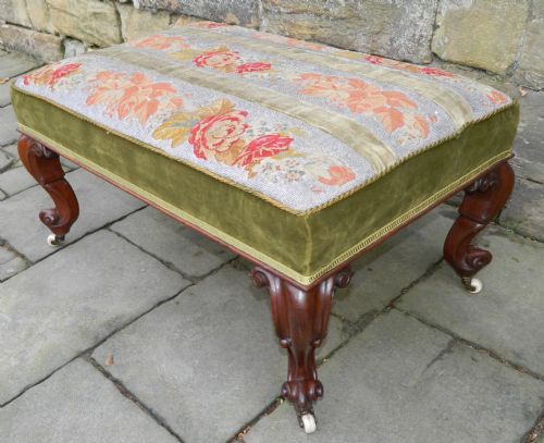 Large Beadwork & Tapestry Centre Stool