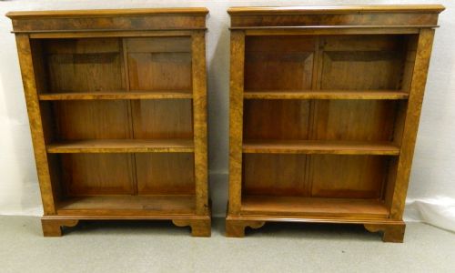 Pair of Small Walnut Bookcases