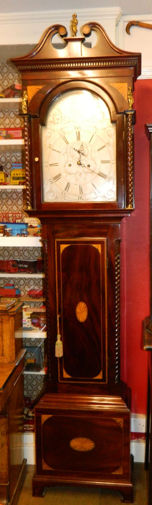Inlaid Mahogany 8 Day Grandfather Clock