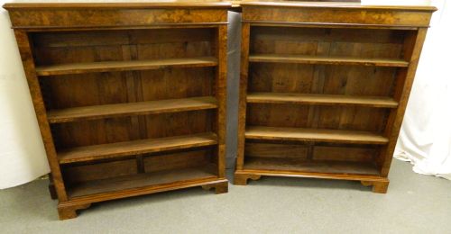 Pair of Large Walnut Bookcases