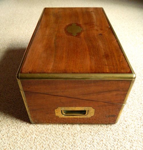 fig 1. large mahogany campaign writing box by mappin bros