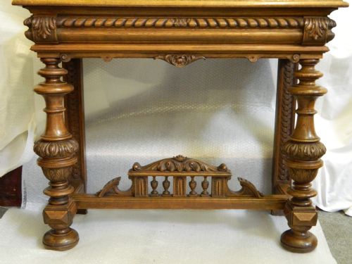 fig 1. oak console table and mirror