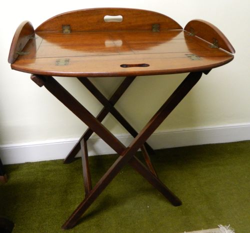 Georgian Mahogany Folding Butlers Tray on Stand