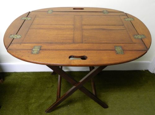 fig 1. georgian mahogany folding butlers tray on stand