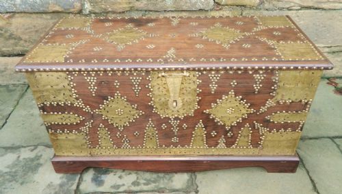 Brass Bound Teak Trunk