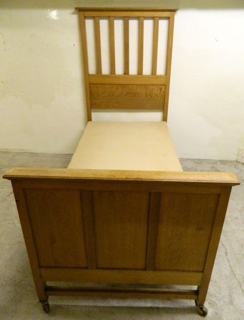 Arts & Crafts Oak Bed by Heal & Son