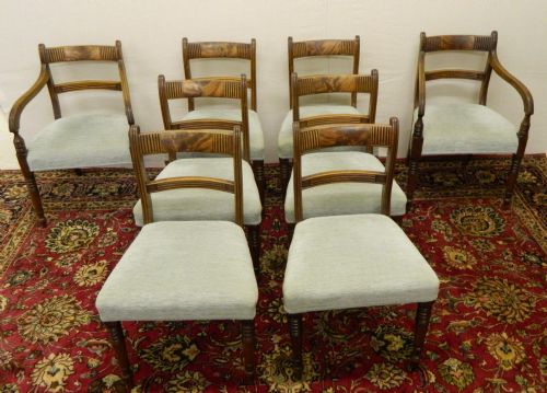 Set of Eight Regency Mahogany Dining Chairs