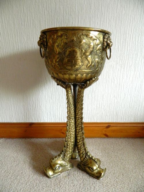 Unusual Large Brass Jardiniere