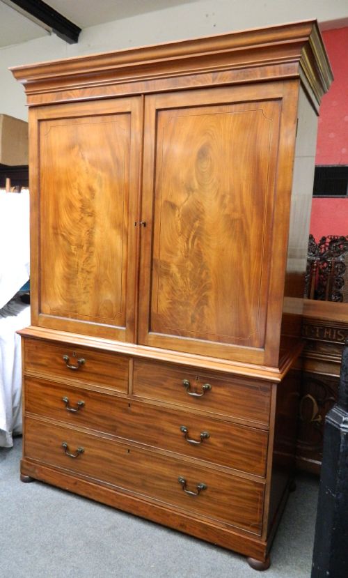fig 1. georgian mahogany linen press