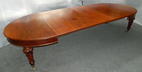 Large Mahogany Extending Dining Table with Leaf Carrier