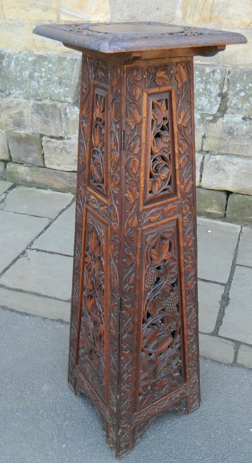 Unusual Oak Arts & Crafts Jardinière Stand