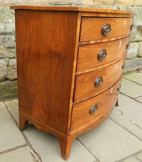 fig 1. Georgian mahogany bowfront chest of drawers