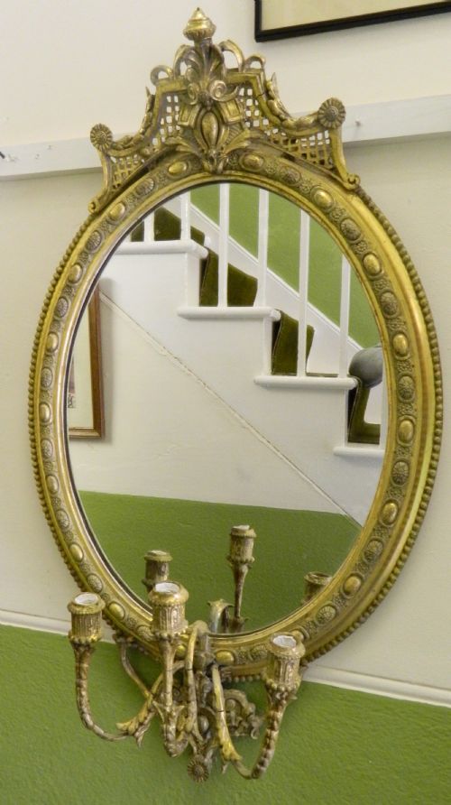 Regency Gilt Wall Mirror with Candelabra
