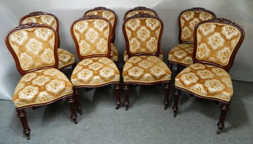 fig 1. set of eight mahogany dining chairs