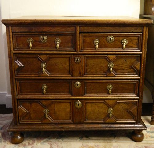 fig 1. 17th century oak chest of drawers