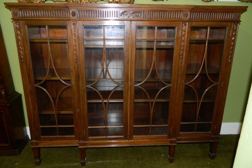 Mahogany Breakfront Bookcase