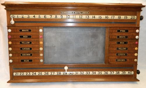 Snooker / Billiards Scoreboard - Burroughes & Watts, London