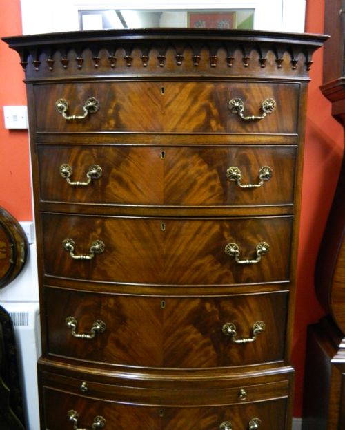 fig 1. mahogany bowfront chest on chest