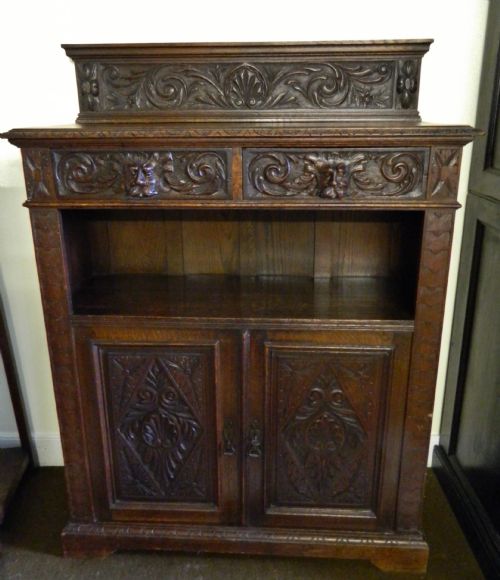 Carved Oak Green Man Cupboard