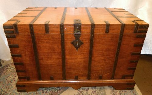 Large Colonial Teak Trunk