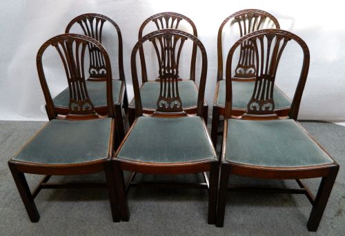 fig 1. set of 8 mahogany hepplewhite dining chairs