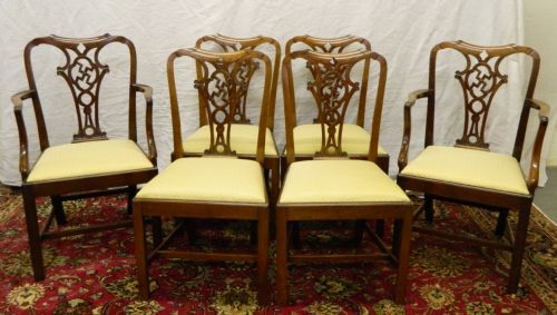 Set of 6 Mahogany Dining Chairs