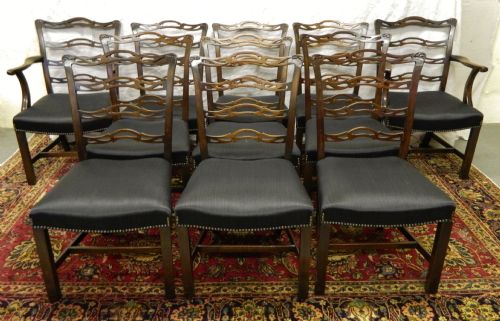 Fine Quality Set of 11 Mahogany Dining Chairs