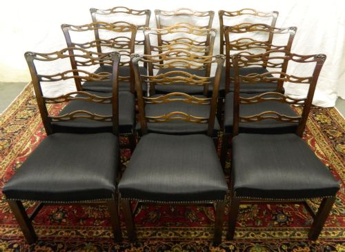 fig 1. fine quality set of 11 mahogany dining chairs