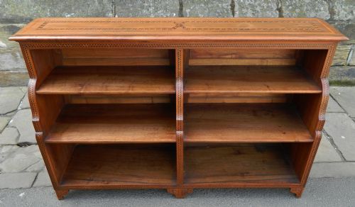 fig 1. mahogany marquetry waterfall bookcase