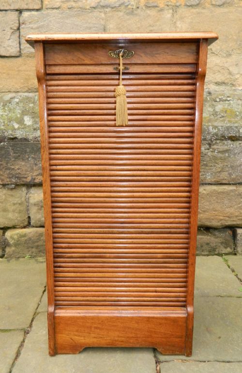 Mahogany Tambour Front Filing Cabinet