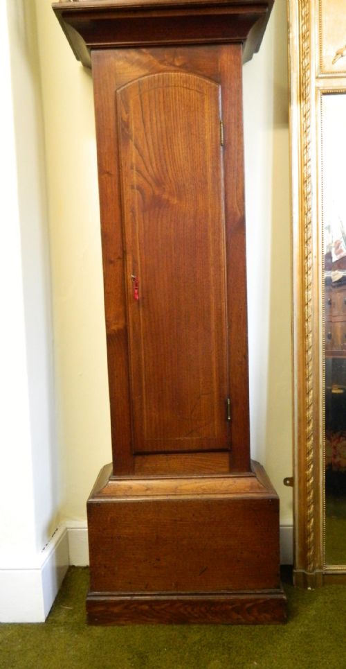 fig 1. early oak & elm grandfather clock by Reynolds of Launceston