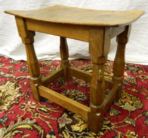 Early Mouseman Oak Stool