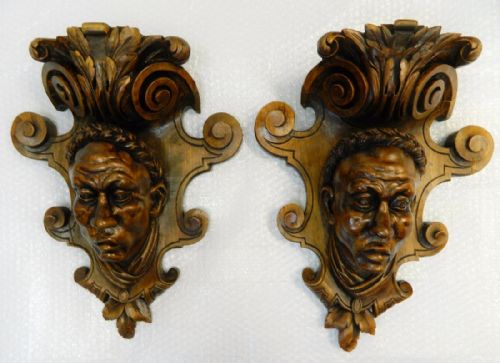 Pair of Carved Wall Brackets