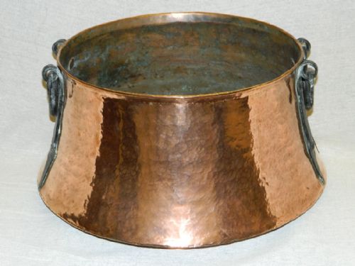 Arts & Crafts Copper Log Bin