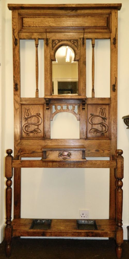Oak Arts & Crafts Hallstand