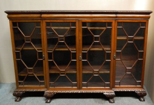 Mahogany Breakfront Bookcase by Sopwith of Newcastle