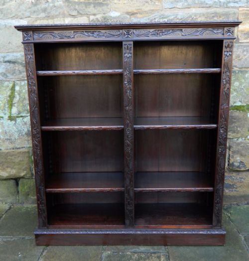 Carved Mahogany Bookcase
