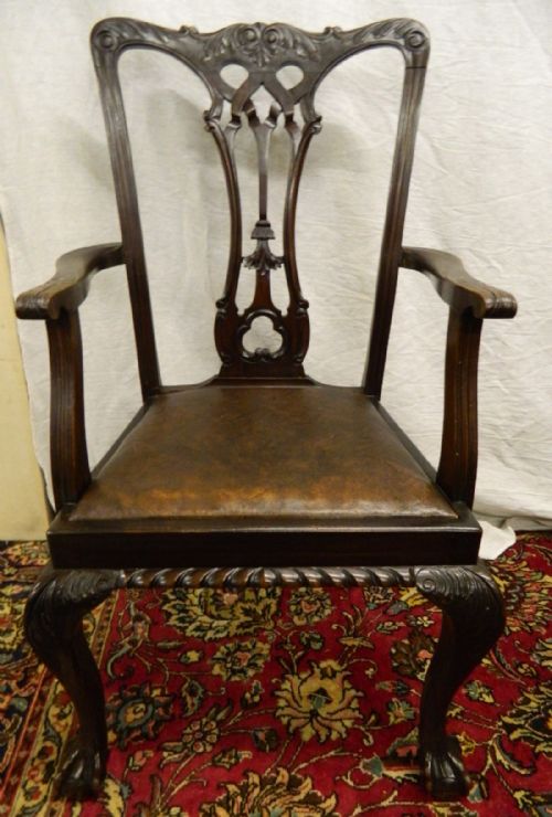 fig 1. set of 8 mahogany Chippendale style dining chairs
