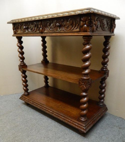 Carved Oak Buffet / Dumb Waiter