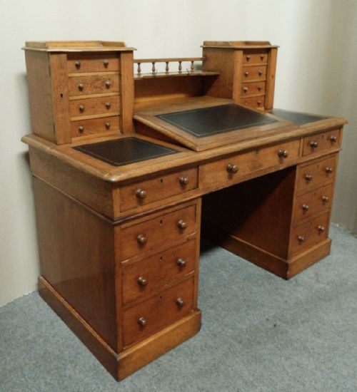 fig 1. Victorian oak Dickens style desk