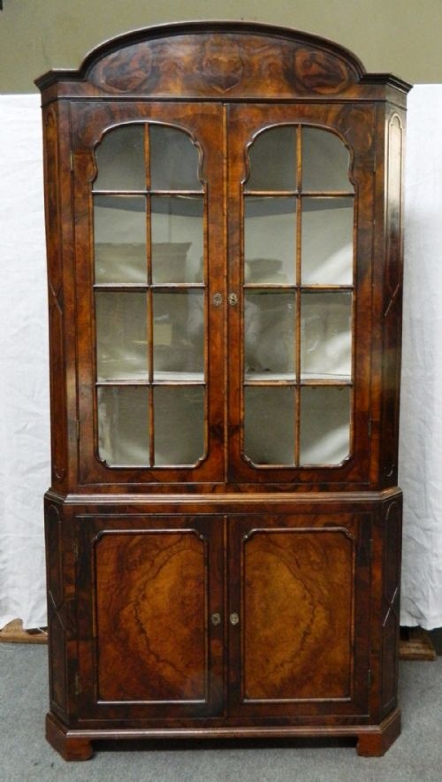 Victorian Walnut Corner Cupboard