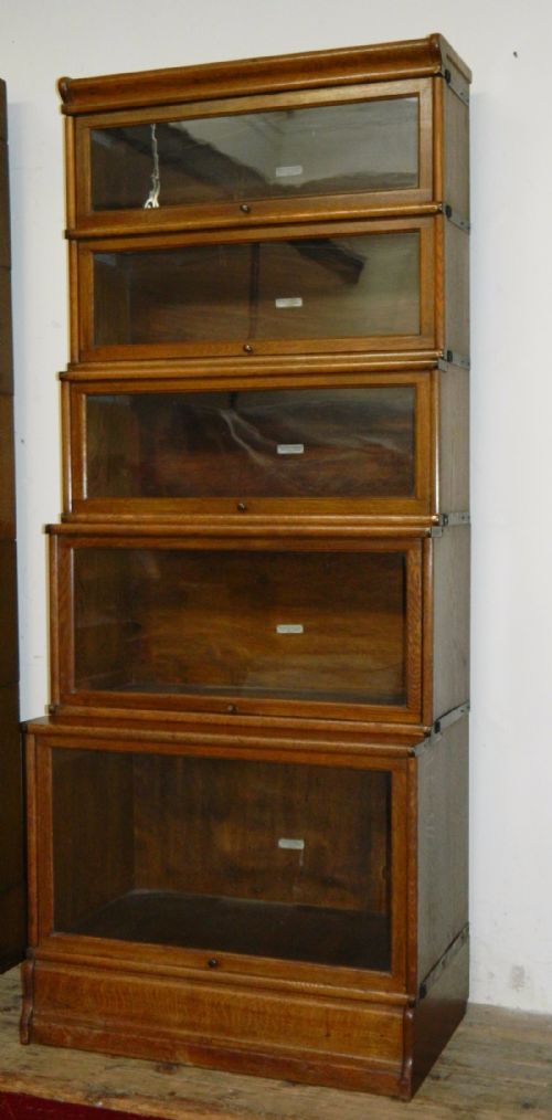Globe Wernicke Tall Oak Stacking Bookcase / Sectional Bookcase
