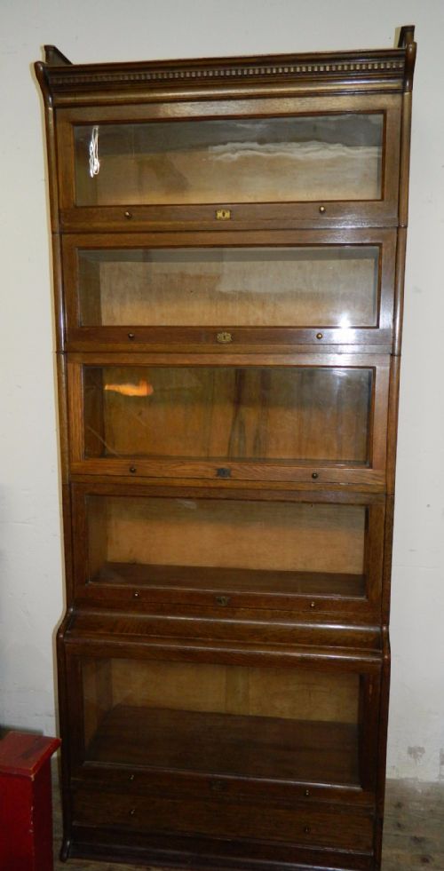 Tall Oak Stacking Bookcase / Sectional Bookcase by Lebus