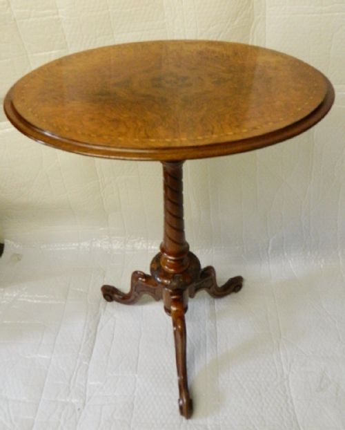 Inlaid Walnut Tripod Table